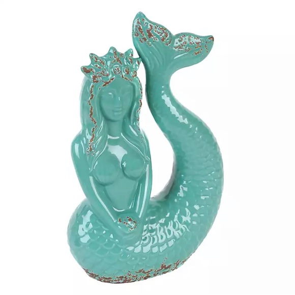 Other - Turquoise Rustic Coastal Mermaid Statue